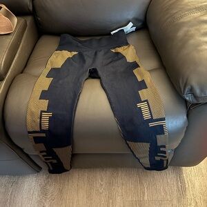 Adidas Black and Gold Leggings